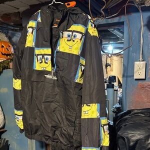 Members Only Raincoat - Black and Yellow SpongeBob Design